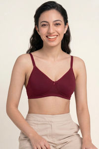 Zivame Double Layered Non Wired 3/4th Coverage Tshirt Bra - Beet Red — thumbnail 5